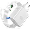 AIAUXAI Caricatore per Realme 45W, Ricarica Rapida per Super-Vooc Caricabatterie USB con Cavo USB C 1,8M 6A per Realme P3 14T 14 Pro 13 12 C75 C85 Caricatore Veloce per OPPO Reno13 A5 Pro A40 A6 per OnePlus
