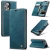 Ottcooed Cover per iPhone 13 Pro Max Custodia, Cover Pellicola a Libro Portafoglio in Pelle Porta Carte Protettiva Slot per Scheda Flip Case Wallet Case con iPhone 13 Pro Max, Blu verde