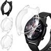 iVoler 3 Pezzi HD Clear Cover con Pellicola Protettiva per Honor Watch GS 3, Copertura Completa Custodia Anti-Graffio Ultra Sottile Morbida TPU Case, 2 Trasparente + 1 Nero