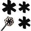 ZoneYan Proteggi Pentole in Feltro 12 Pezzi, ZoneYan Proteggi Pentole e Salvapadelle in 3 Misure(38/35/26cm), Salva Padelle, Separatori Pentole, Antiscivolo e Organizer (nero)