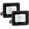 Fynokst 10W Faretto LED da Esterno, 1080LM Sovrilluminante Faro LED Esterno, 6000K Luce Bianca Fredda, IP66 Waterpoof Faretti per Giardino, Garage, Campo sportivo, 2 Pezzi