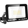 YOJZMA 30W 3000LM Faro LED da esterno con spina, Bianco Caldo 3000K