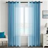 MRTREES Tenda per Interni Sfumato Blu Pavone 140x220 CM, 2 Pezzi, Tende per Casa Trasparenti con Occhielli, Elegante e Decorativa per Soggiorno, Camera e Cameretta Bambini