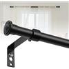 DAKEPOLE Bastone da tenda Nero Smerigliato Smerigliato 16mm, 71 bis 210 CM Aste per Tende Bianco per Finestra Singtola con Staffe, Regolabile Asta per Tenda per Finestra