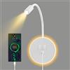 UrbanHomes Lampada da Parete a LED Lampada a Collo di Cigno Flessibile, Lampada da Lettura Sul Comodino con Porta di Ricarica USB E Interruttore, Applique da Parete per Corridoio (bianco)