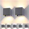 wisdom line Applique da Parete Cubo 15W LED Grigio Scuro 11cm