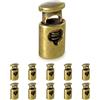 Ganzoo 10 fermacordini in metallo finitura Bronze, stopper dritto a 1 foro per lacci cordoncini e stringhe, per giacche felpe hoodie pantaloni sport, zaino tenda e accessori campeggio, 17x9mm foro 4mm