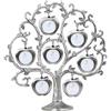 TRIXES Portafoto multiplo albero genealogico argento 7 foto | Albero decorativo da appoggio con 7 cornici portafoto sospese - Decorazione per la casa e regalo per lei