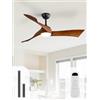 Sofucor 132cm Ventilatore da Soffitto con Luce, Dimmerabile 3CCT, Telecomando, 6 Velocità, Timer, DC Silenzioso Lampada Ventilatore Soffitto in Legno per Camera