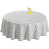 Romanstile rotonda Tovaglia antimacchia 140cm Pois grigio e bianco,PVC Tovaglia rotonda antimacchia da esterno impermeabile,per compleanno,prima comunione,pic nic da prato,feste,per Ristorante