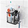 TAILI Supporto per Spazzolino da Denti a Ventosa, Porta Spazzolini da Doccia in Acciaio Inox Nero Anti-Sudorazione, Organizzatore Rimovibile Senza Trapano per Rasoio, Bagno, Dentifricio, Cucina