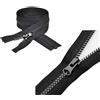 Jiujiutu 2 pezzi cerniera lampo nylon Cucitura su misura cerniera invisibile Usato per cappotti, pantaloni, Sostituisci la cerniera(chiusura lampo 100 cm)