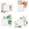 GORGECRAFT 8pz Adesivi Interruttore della Luce 4 Stili Decalcomanie Prese Decorative Rosse Gialle Bianche Fiori Foglie Verdi Modello PVC Impermeabile Interruttore Adesivi Murali Ufficio Soggiorno