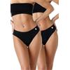Lovable Slip da Ciclo Mestruale in Cotone Elasticizzato - Flusso Medio | Intimo Mestruale Lavabile, Riutilizzabile e Anti-Perdite | Bi-Pack Donna x2, Nero, XL