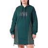 Love Moschino Abito a Maniche Lunghe in 100% Pile di Cotone con Inserti in Nylon abbinati NAN, Verde, 46 Donna