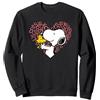 Peanuts - Snoopy Woodstock XO Cuore Felpa, Unisex per Adulti, Nero, S