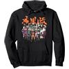 Naruto Shippuden Cast Group with Logo Front And Back Anime Felpa con Cappuccio, Unisex per Adulti, Asfalto, M