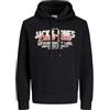 JACK & JONES Jjelogo Sweat Hood 2 col 25/26 Noos, Nero, XL