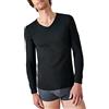 Damart T-Shirt con Scollo a V, Interlock Thermolactyl, Maniche Lunghe Nero S