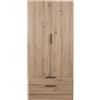 COMPOSAD S.R.L. Armadio 82x184h cm rovere artisan con 2 ante e 2 cassetti
