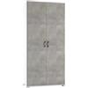 Terraneo Mobile multiuso bianco 2 ante a battente e 4 ripiani 90x45x195 cm Cemento