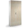 Terraneo Mobile multiuso bianco 2 ante a battente e 4 ripiani 90x45x195 cm Rovere