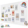 Penbinmall Bacheca decorativa in feltro, 90 x 60 cm, grande piastra in sughero, spessore 0,9 cm, pieghevole, con nastro adesivo, in feltro, colore: bianco