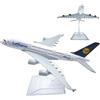 YGCHEN Aereo Modello Lega A380 Lufthansa Aeroplano Modello 1/400 Scala Diecast con Supporto Modello di Aeroplano in Metallo Statuetta Miniatura Modelli Collezione