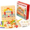 RZMZBY Geoboard in Legno, Geometria Tavola Legno Forma Puzzle, Geometria Tavola Forma Puzzle con Carte, Giochi Educativi Montessori Ispira Immaginazione Creatività Bambini