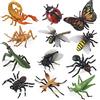 SIENON Realistico insetto giocattolo, 12 pezzi, grandi statuette in plastica, con coccinella, ape, farfalla, formica, manti, scorpione, ragno, scuola, progetto di Halloween, insetto per feste