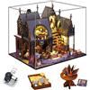 HJBHDOLL Magic Castle - Kit fai da te in miniatura per casa delle bambole, modellino di puzzle, in scala 1:24, regalo creativo per bambini e adolescenti, regalo di compleanno (più copertura antipolvere e