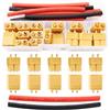 Lyeteung 10 Pairs XT60 Connettore, XT60 Maschio Femmina Battery Connettore con Guaina Termorestringente, per Batteria Lipo, Giallo