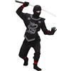 W WIDMANN MILANO Party Fashion - Costume da bambino ninja nero, samurai, guerriero, combattente, costumi di carnevale