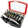 greywolf Gerywolf - Set di 24 punte per trapano a bussola, con chiave a cricchetto reversibile, set di punte da trapano da 1/4, per riparazione auto e uso domestico, con scatola portaoggetti