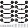 Auped 10Pcs Antique Cabinet Handles - Zinc Alloy Vintage Drawer Pulls with Screws, Black Decorative Knobs for Dresser, Kitchen, Wardrobe & Furniture (Antique Design)