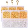 Fokroin 800 Pezzi Occhielli a Vite, 3 Diverse Dimensioni Occhi a Vite Ganci, Occhio Bulloni Ganci Avvitabili con Filettatura, Viti a Occhiello per Ciondoli, Perle, Creazione di Gioielli(4/4.5/5mm)