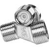 Koeutoze Set da 2 raccordi eccentrici a S con valvola di non ritorno, 3/4 maschio a 1/2 maschio, disassamento 15 mm, in acciaio inox, per miscelatore a parete, doccia e vasca