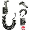 DEANKEJI 3 Metri PE Doccetta per Bidet-Set, Grigio Scuro Doccetta Bidet, Doccettaperbide con Tubo Flessibile, Doccettbidet, per Bagno, Cucina, Hotel