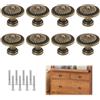 JiaHeHe 8 pomelli per mobili antichi, 26 mm, con viti, pomello per mobili vintage in lega di zinco, maniglia per mobili, retrò, in bronzo, per cassetti, armadi, cucina, bagno, cassettiera