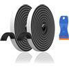 JiaHeHe Set di 2 nastri sigillanti per piastra di cottura, 5 m x 10 mm x 3 mm, guarnizione per piastra di cottura a induzione, guarnizione isolante, nastro di tenuta in gomma EPDM, con raschietto per piastra