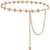 Glamorstar, Cintura a catena da donna con strass e cristalli per abito, regalo, Oro rosa., L (135 cm)