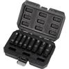 Draper HI-TORQ 20205 - Set di 8 bussole metriche a impatto profondo, 3/8 quadrato Dr. - 20205-6 punti in acciaio CR-MO