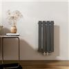 EMKE Radiatore piatto verticale per bagno, raccordo centrale, 1 strato, antracite, 233 W