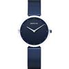 BERING 18132-397 Orologio da polso da donna al quarzo, cassa in acciaio inossidabile blu da 32 mm e quadrante blu, cinturino in maglia milanese, vetro zaffiro, 3 ATM