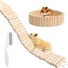 TMZELOA Scala per Criceti in Legno Giocattolo, 60×8 cm Ponte per Criceti Scala da Arrampicata, Ponte Sospeso Flessibile in Legno per Gabbia, Accessorio per Piccoli Animali Porcellino Gerbillo Uccelli