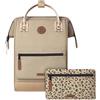 Cabaïa - Zaino Adventurer Lobito - Medium 18L - Idrorepellente - scomparto per PC fino a 13″ - 2 tasche intercambiabili - Vegan certificato - Zaino da viaggio, lavoro e scuola - Beige