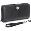 GOUNNU Portafoglio Donna Grande in pelle PU, Portafogli da Donna Lungo Protezione RFID Grande Capacità Cerniera Portamonete 10 Porta Credito Portafoglio (nero)