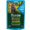 Monge BWild Grain Free Adult Cat 85 gr Acciughe e ortaggi - confezione da 14 pezzi - Cibo umido per gatti - 1° ORDINE? fino al 20% di sconto
