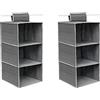 GUTE LINES Organizer Armadio da Appendere, Mensole da armadio, Portatutto con 3 Scomparti, Per Cappello, Calze, Mutande, Asciugamani, 60 x 30 x 30cm, 2 pezzi (grigio argento)
