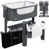 LIONELO Culla Fianco Letto Co Sleeping TIMON GRAPHITE con Materasso